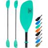 OCEANBROAD Kayak Paddle 86in/218cm, 90.5in/230cm Alloy Shaft 2-Piece Floatable Kayak Oar for Kayaking Canoeing Boating(Mint Green)