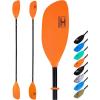OCEANBROAD Kayak Paddle 86in/218cm, 90.5in/230cm Alloy Shaft 2-Piece Floatable Kayak Oar for Kayaking Canoeing Boating(Orange)