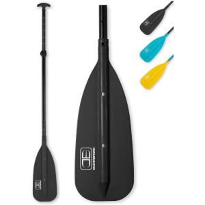 OCEANBROAD Canoe Paddle, Adjustable from 4’3”to 5’3”/130cm to 160cm Aluminum Shaft with Plastic Blade for Canoeing Boating Kayaking, 3-Piece Floatable Oar(Black)