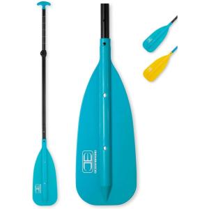 OCEANBROAD Canoe Paddle, Adjustable from 4’3”to 5’3”/130cm to 160cm Aluminum Shaft with Plastic Blade for Canoeing Boating Kayaking, 3-Piece Floatable Oar(Blue)