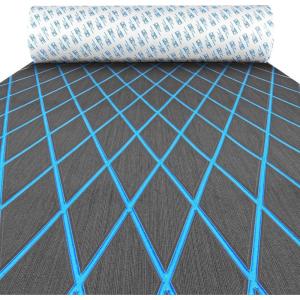 OCEANBROAD Diamond Pattern Boat Flooring Self-Adhesive EVA Foam Marine Decking Non-Slip Sheet for Boats(Dark Gray with Blue Lines)