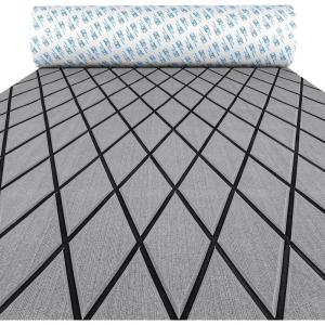 OCEANBROAD Diamond Pattern Boat Flooring Self-Adhesive EVA Foam Marine Decking Non-Slip Sheet for Boats(Gray with Black Lines)