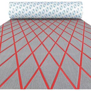 OCEANBROAD Diamond Pattern Boat Flooring Self-Adhesive EVA Foam Marine Decking Non-Slip Sheet for Boats(Gray with Red Lines)