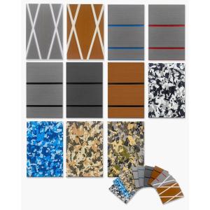 OCEANBROAD EVA Foam Boat Flooring 5.9”x3.9” Sample Kit Marine Boats Decking Self-Adhesive Non-Slip Mat for Boats Pontoon Yacht Swim Platform Helm Pad RV Floor