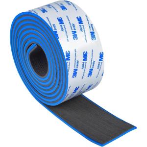 OCEANBROAD EVA Foam Boat Flooring 96”x2.4” with 3M Adhesive Backing Marine Self-Adhesive Decking Faux Teak Sheet for Boats Swim Platform Helm Pad RV Floor(Dark Gray with Blue Seam Lines(Borders))