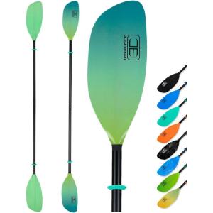 OCEANBROAD Kayak Paddle 86in/218cm, 90.5in/230cm Alloy Shaft 2-Piece Floatable Kayak Oar for Kayaking Canoeing Boating(Green Aurora)