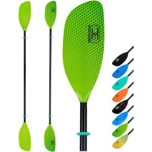 OCEANBROAD Kayak Paddle 86in/218cm, 90.5in/230cm Alloy Shaft 2-Piece Floatable Kayak Oar for Kayaking Canoeing Boating(Green Bubbles)