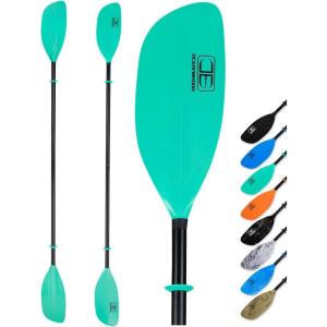 OCEANBROAD Kayak Paddle 86in/218cm, 90.5in/230cm Alloy Shaft 2-Piece Floatable Kayak Oar for Kayaking Canoeing Boating(Mint Green)