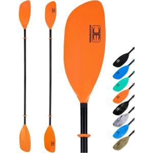 OCEANBROAD Kayak Paddle 86in/218cm, 90.5in/230cm Alloy Shaft 2-Piece Floatable Kayak Oar for Kayaking Canoeing Boating(Orange)
