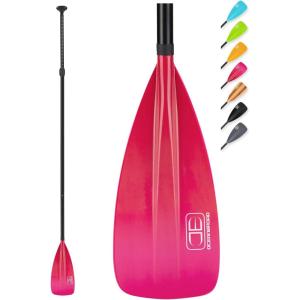 OCEANBROAD SUP Paddle – Adjustable Stand-Up Paddle for Paddleboard Kayak, Adjustable Aluminum Alloy Shaft with Reinforced Nylon Blades(3 pcs-Pink Aurora)