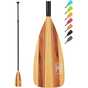 OCEANBROAD SUP Paddle – Adjustable Stand-Up Paddle for Paddleboard Kayak, Adjustable Aluminum Alloy Shaft with Reinforced Nylon Blades(3 pcs-Wood Print)
