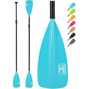 OCEANBROAD SUP Paddle – Adjustable Stand-Up Paddle for Paddleboard Kayak, Adjustable Aluminum Alloy Shaft with Reinforced Nylon Blades(4 pcs-Blue)