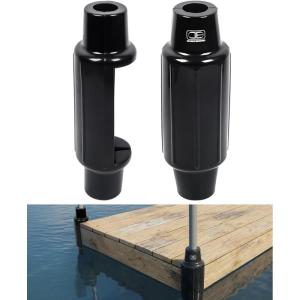 OCEANBROAD Slide-On Post Dock Fender Bumpers 2 Pack, Slip-Over Dock Pipe & Pole Guards, 18″ x 5.5″ Inflatable Marine PVC Bumpers, Vertical Protection for Boat Dock Legs, Mounting Brackets & Piling