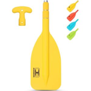 OCEANBROAD Telescoping Emergency Paddle 21”-42”（Assembling Required）/26”-54” Aluminium Shaft for Kayaking Boating Canoeing River Tubing(Yellow)