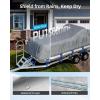 OCEANBROAD 1200D Pontoon Boat Cover Heavy-Duty Waterproof Anti-UV Windproof Marine Grade Oxford with Storage Bag, 19-21ft, Beam Width Up to 8ft, Gray(for 19′-21′ Length  Beam Width up to 8FT)