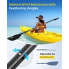 OCEANBROAD 4 Pieces Carbon Fiber Kayak Paddle 90.5in/230cm Floatable Kayak Oar for Kayaking Canoeing Boating(Black)