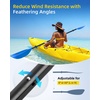 OCEANBROAD 4 Pieces Carbon Fiber Kayak Paddle 90.5in/230cm Floatable Kayak Oar for Kayaking Canoeing Boating(Blue)