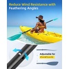 OCEANBROAD 4 Pieces Carbon Fiber Kayak Paddle 90.5in/230cm Floatable Kayak Oar for Kayaking Canoeing Boating(Mint Green)