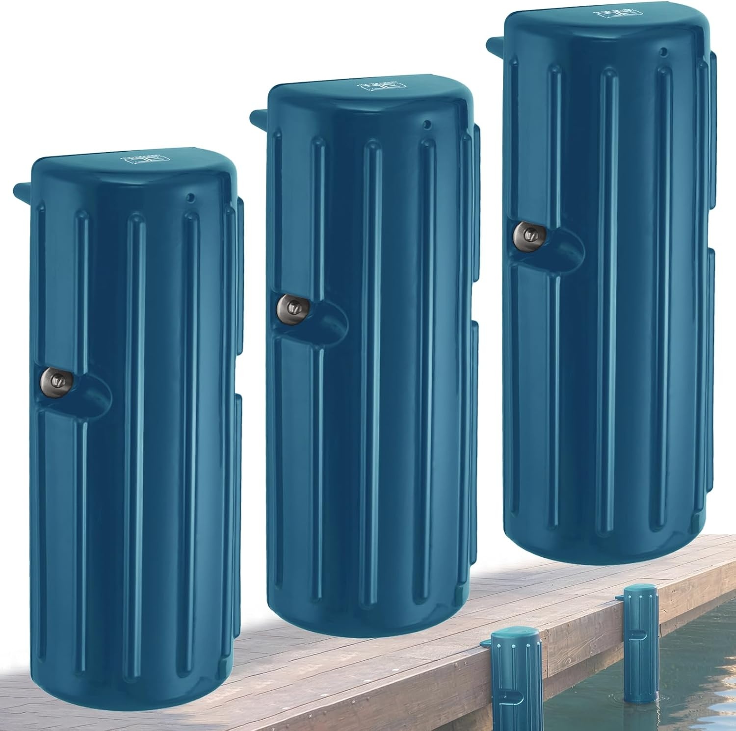 image:imageOCEANBROAD Boat Bumpers for Docking Boat Dock Bumpers for Edge amp Side Marine Fender Guard with Stainless Steel Hardware UVResistant PVC Dock Protection for Edge InstallationOcean Blue