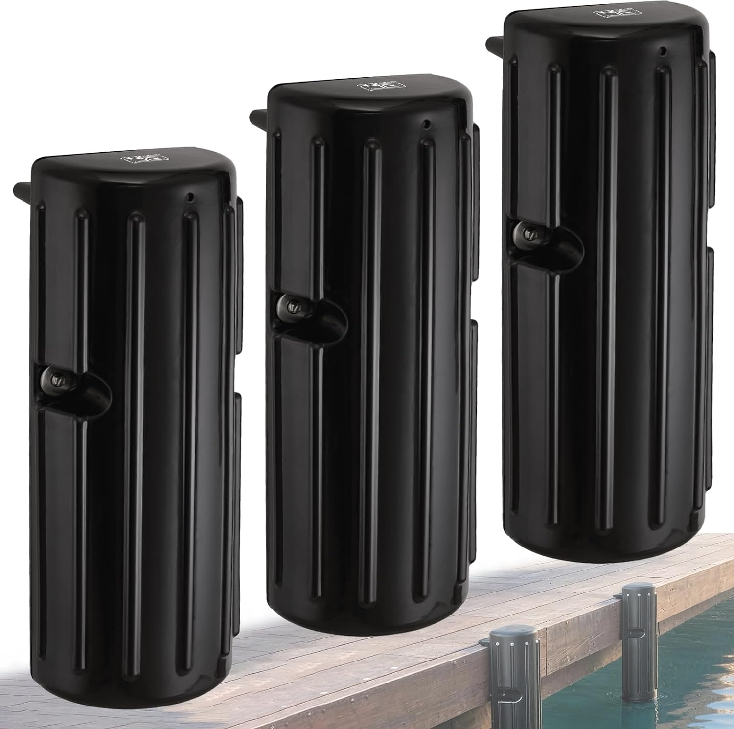 image:imageOCEANBROAD Boat Bumpers for Docking Boat Dock Bumpers for Edge amp Side Marine Fender Guard with Stainless Steel Hardware UVResistant PVC Dock Protection for Edge InstallationBlack