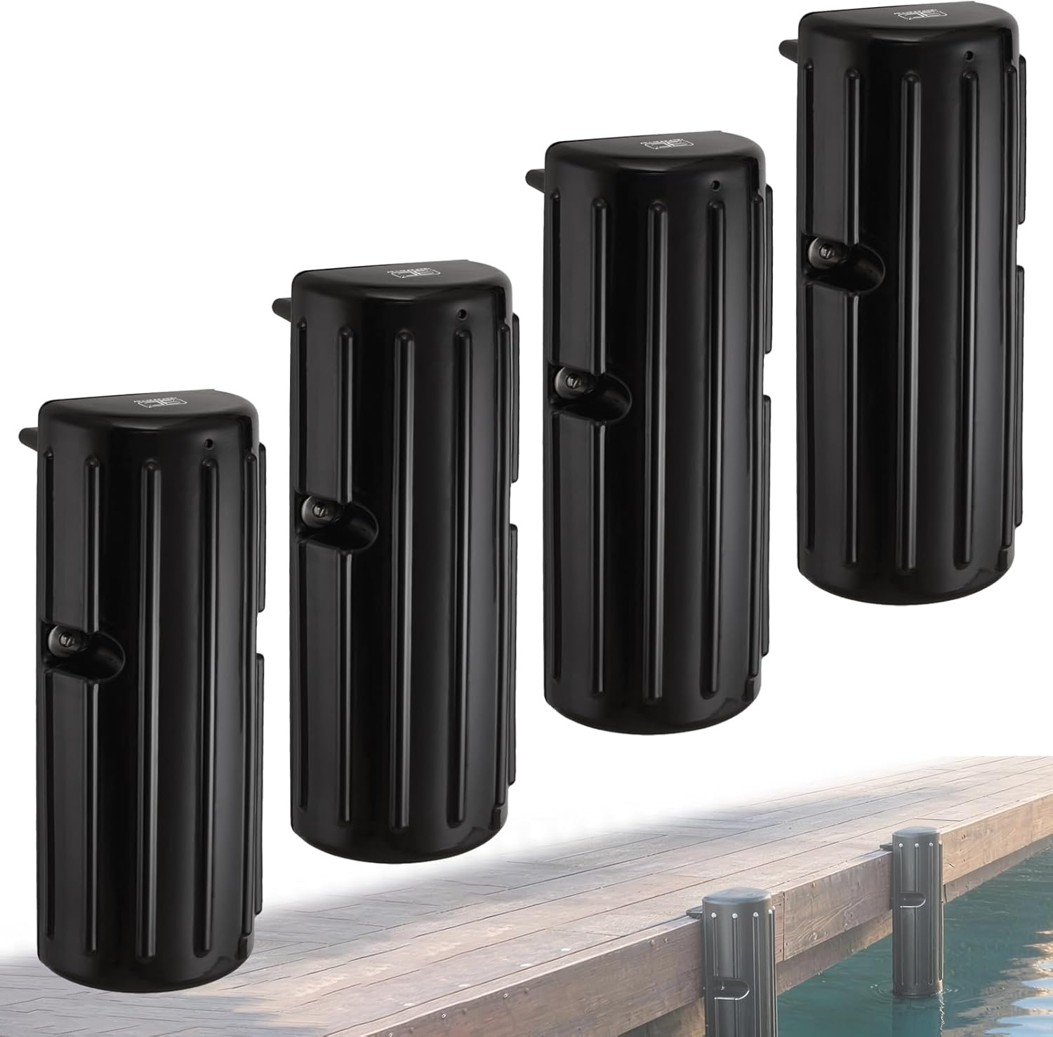 image:imageOCEANBROAD Boat Bumpers for Docking Boat Dock Bumpers for Edge amp Side Marine Fender Guard with Stainless Steel Hardware UVResistant PVC Dock Protection for Edge InstallationBlack
