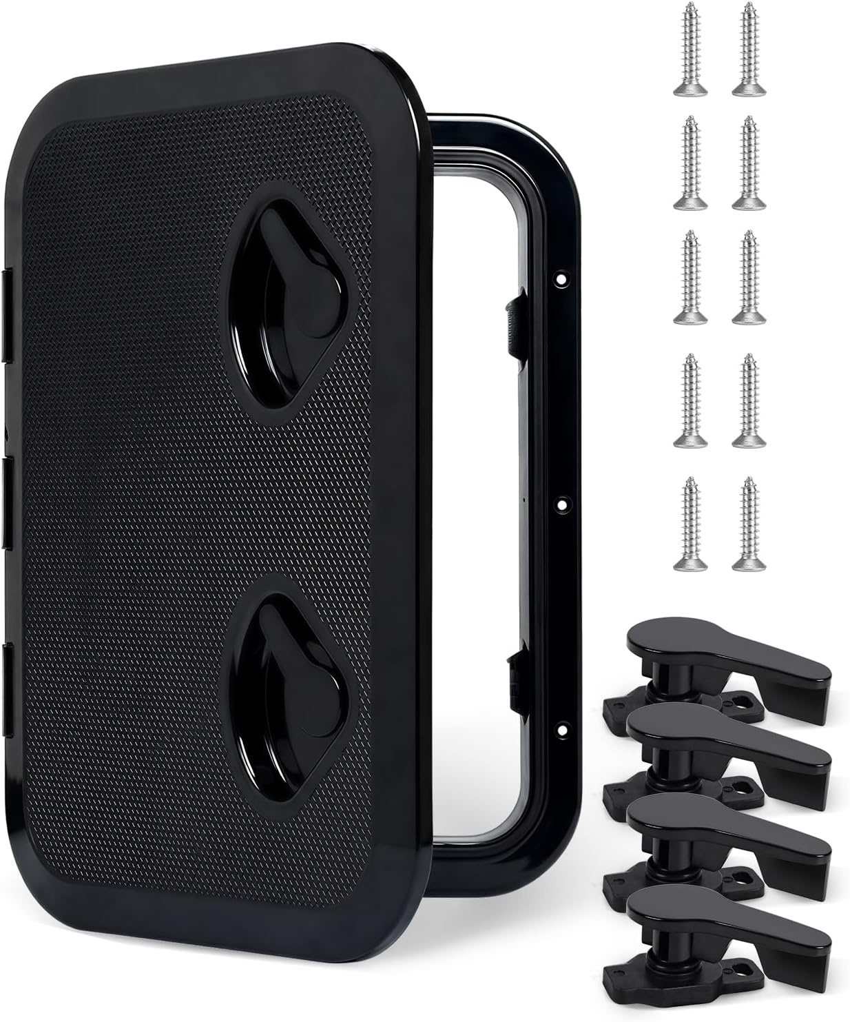 image:imageOCEANBROAD Marine Boat Hatch 180 Deck Access Hatch amp Lid Marine Hatch with Non Slip Surface Durable Construction Boat Access Hatch amp Lid Weatherproof and Easy to InstallBlack