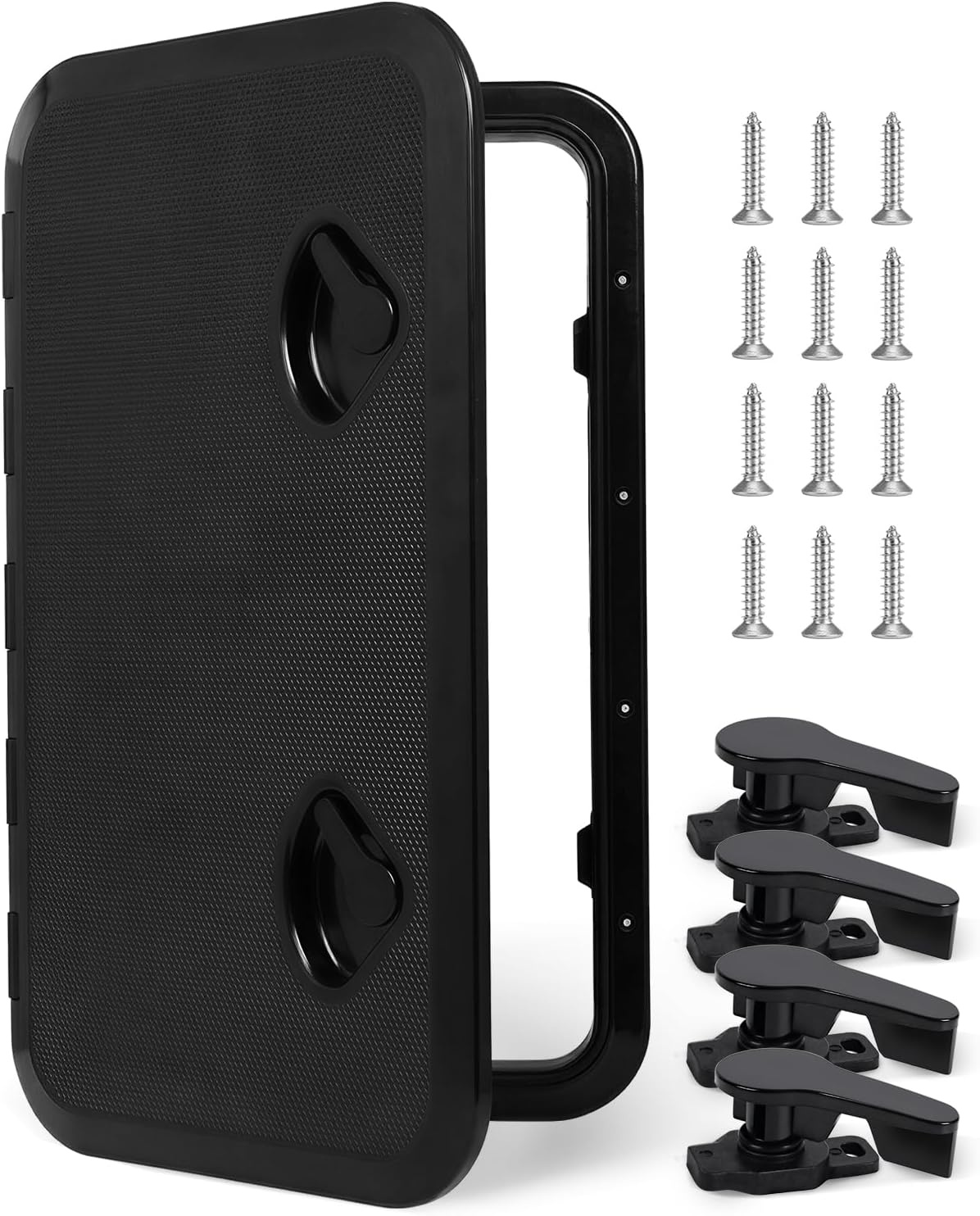 image:imageOCEANBROAD Marine Boat Hatch 180 Deck Access Hatch amp Lid Marine Hatch with Non Slip Surface Durable Construction Boat Access Hatch amp Lid Weatherproof and Easy to InstallBlack