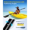 OCEANBROAD 4 Pieces Kayak Paddle 90.5in/230cm Alloy Shaft Floatable Kayak Oar for Kayaking Canoeing Boating(Black)