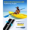 OCEANBROAD 4 Pieces Kayak Paddle 90.5in/230cm Alloy Shaft Floatable Kayak Oar for Kayaking Canoeing Boating(Blue)