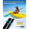 OCEANBROAD 4 Pieces Kayak Paddle 90.5in/230cm Alloy Shaft Floatable Kayak Oar for Kayaking Canoeing Boating(Mint Green)
