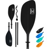OCEANBROAD 4 Pieces Kayak Paddle 90.5in/230cm Alloy Shaft Floatable Kayak Oar for Kayaking Canoeing Boating(Black)