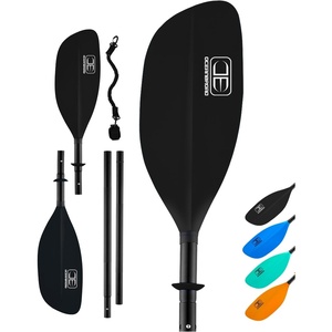 OCEANBROAD 4 Pieces Kayak Paddle 90.5in/230cm Alloy Shaft Floatable Kayak Oar for Kayaking Canoeing Boating(Black)