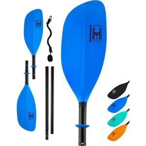 OCEANBROAD 4 Pieces Kayak Paddle 90.5in/230cm Alloy Shaft Floatable Kayak Oar for Kayaking Canoeing Boating(Blue)