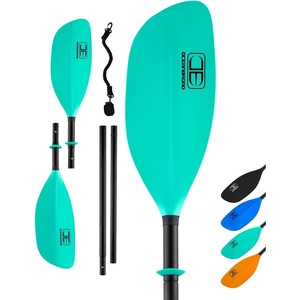 OCEANBROAD 4 Pieces Kayak Paddle 90.5in/230cm Alloy Shaft Floatable Kayak Oar for Kayaking Canoeing Boating(Mint Green)