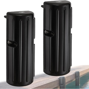 OCEANBROAD Boat Bumpers for Docking, Boat Dock Bumpers for Edge & Side, Marine Fender Guard with Stainless Steel Hardware, UV-Resistant PVC, Dock Protection for Edge Installation(Black)