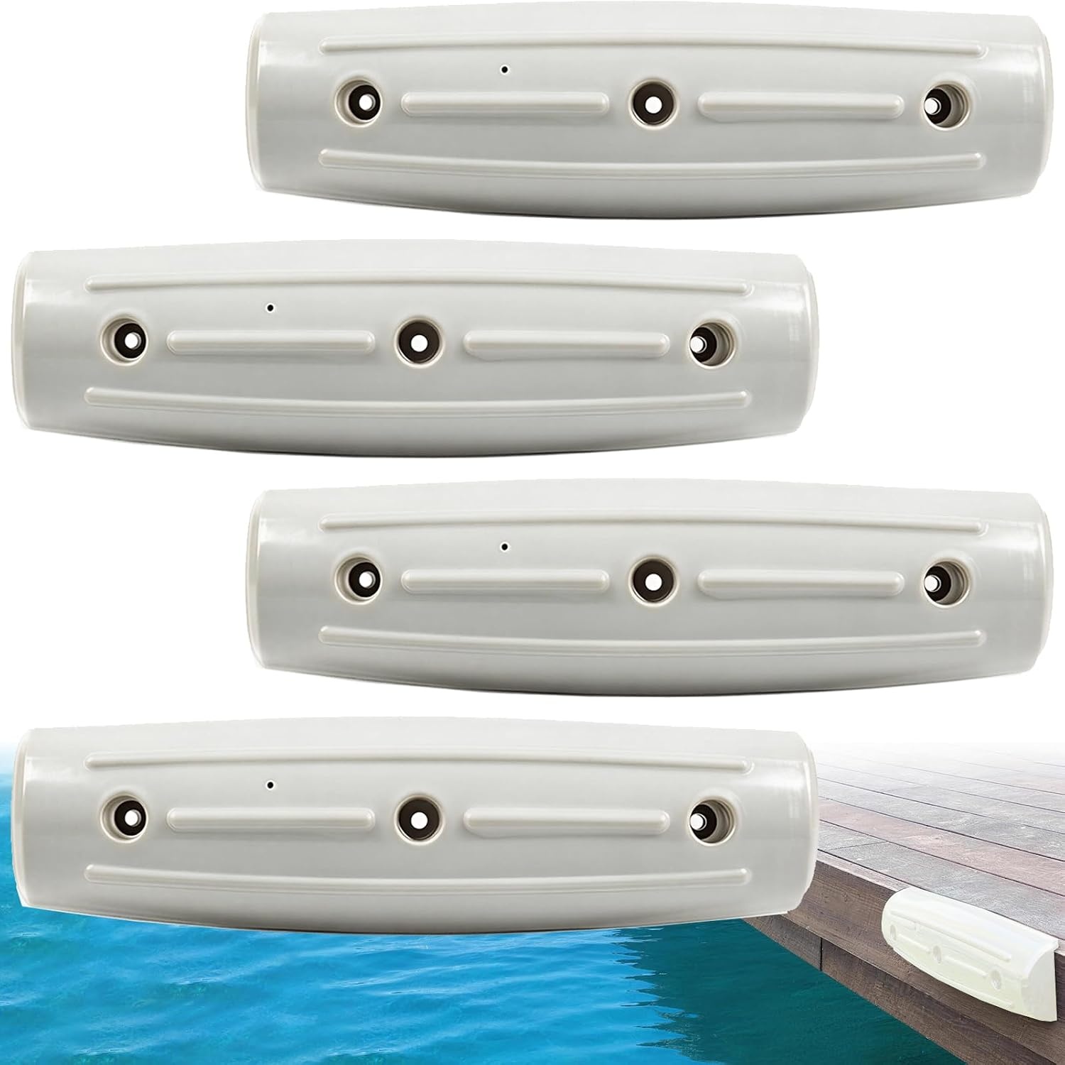 image:imageDock Fender Bumpers 17 Horztial Dock Bumpers for Edge Side UVResistant Inflatable PVC Side Guard with Mounting Hardware Durable for Boat and Dock Protection Easy InstallationWhite