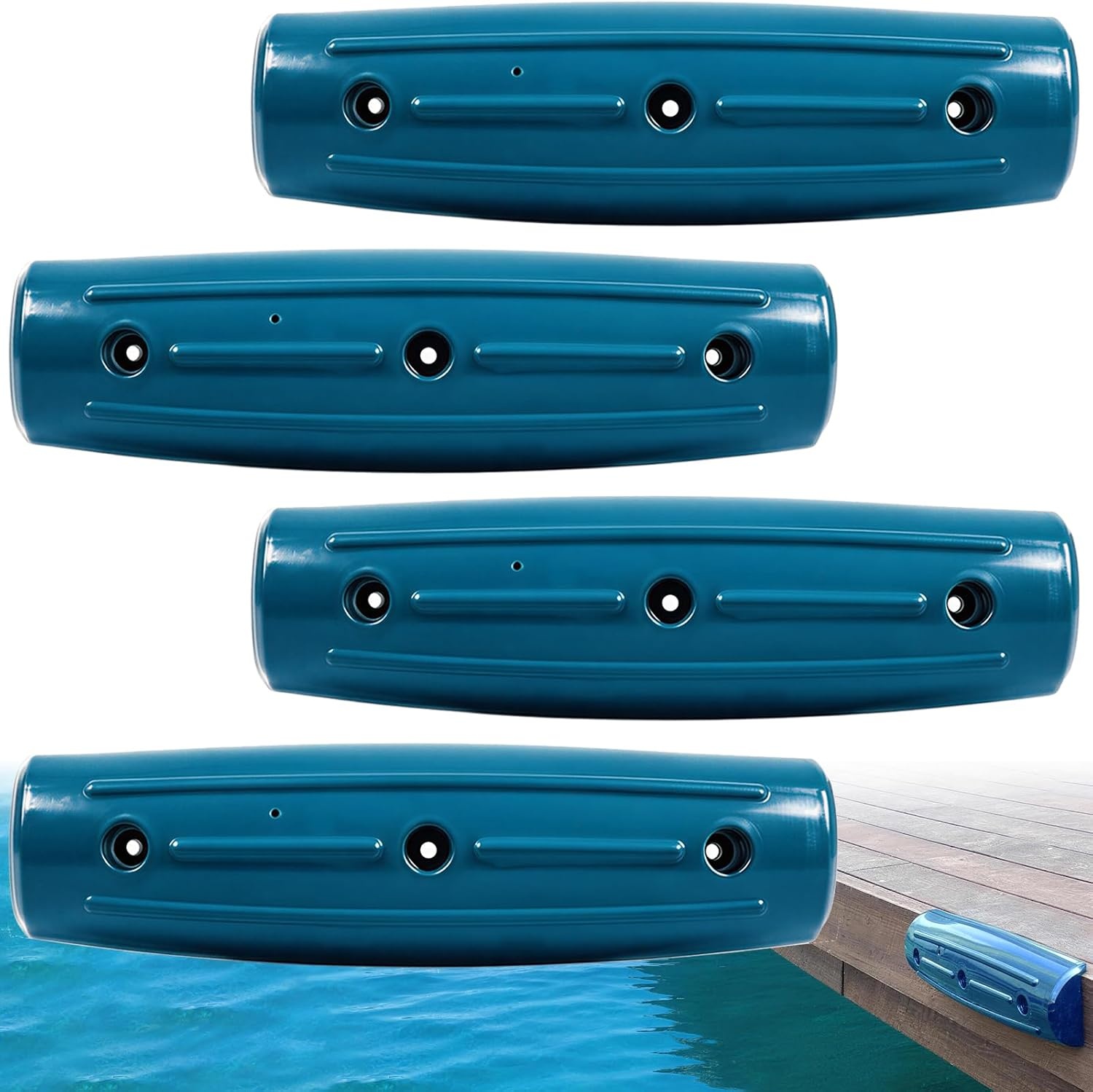 image:imageDock Fender Bumpers 17 Horztial Dock Bumpers for Edge Side UVResistant Inflatable PVC Side Guard with Mounting Hardware Durable for Boat and Dock Protection Easy InstallationOcean Blue