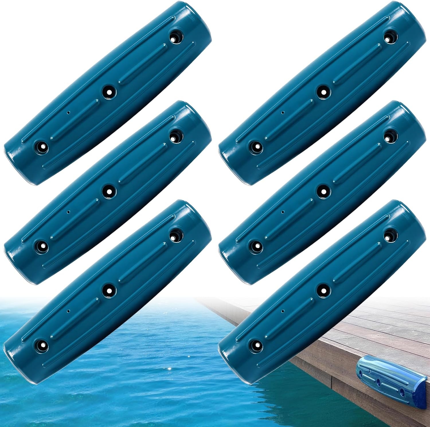 image:imageDock Fender Bumpers 17 Horztial Dock Bumpers for Edge Side UVResistant Inflatable PVC Side Guard with Mounting Hardware Durable for Boat and Dock Protection Easy InstallationOcean Blue