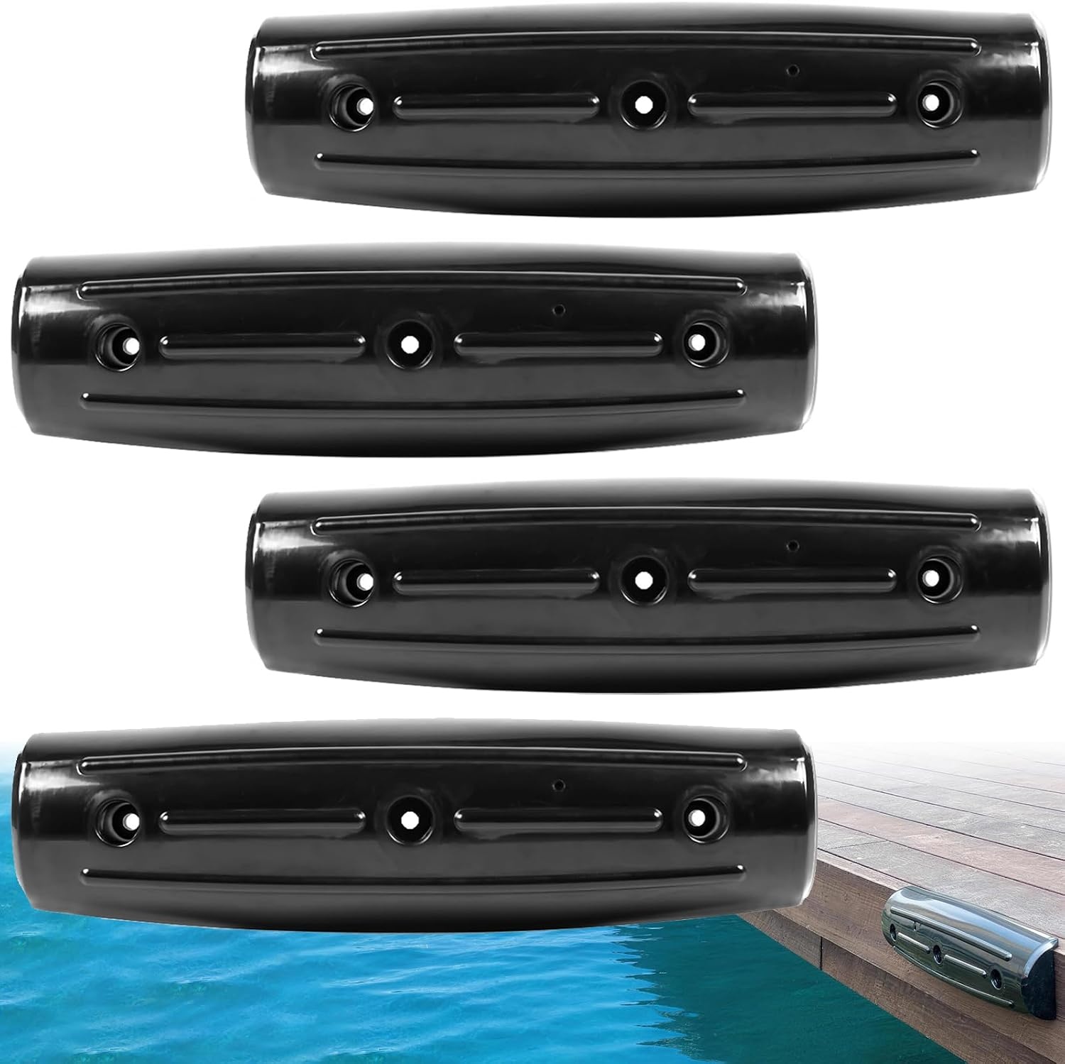 image:imageDock Fender Bumpers 17 Horztial Dock Bumpers for Edge Side UVResistant Inflatable PVC Side Guard with Mounting Hardware Durable for Boat and Dock Protection Easy InstallationBlack