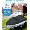 OCEANBROAD Boat Cover 1200D Waterproof Heavy-Duty Bass Boat Cover 14-22ft | 16-18.5ft Black, Waterproof 30000 pa/PU 1500 mm, Snowproof, Anti-UV UPF 50+, Windproof, Vent, Double-Layer Stitch, Boat Tarp(Black)