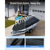 OCEANBROAD Boat Cover 1200D Waterproof Heavy-Duty Bass Boat Cover 14-22ft | 16-18.5ft Black, Waterproof 30000 pa/PU 1500 mm, Snowproof, Anti-UV UPF 50+, Windproof, Vent, Double-Layer Stitch, Boat Tarp(Black)