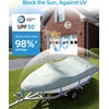 OCEANBROAD Boat Cover 1200D Waterproof Heavy-Duty Bass Boat Cover 14-22ft | 16-18.5ft Black, Waterproof 30000 pa/PU 1500 mm, Snowproof, Anti-UV UPF 50+, Windproof, Vent, Double-Layer Stitch, Boat Tarp(Gray)