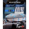 OCEANBROAD Boat Cover 1200D Waterproof Heavy-Duty Bass Boat Cover 14-22ft | 16-18.5ft Black, Waterproof 30000 pa/PU 1500 mm, Snowproof, Anti-UV UPF 50+, Windproof, Vent, Double-Layer Stitch, Boat Tarp(Gray)