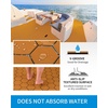 OCEANBROAD CNC Cut Hexagon Boat Flooring 96”x15”/45” | Self-Adhesive EVA Foam Sheet Non-Slip Traction Pad Marine Grip Mat for Boats Surfboard SUP PaddleBoard Yacht(Brown with Black Lines)
