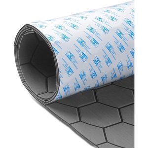 OCEANBROAD CNC Cut Hexagon Boat Flooring 96”x15”/45” | Self-Adhesive EVA Foam Sheet Non-Slip Traction Pad Marine Grip Mat for Boats Surfboard SUP PaddleBoard Yacht(Dark Gray with Black Lines)