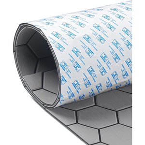 OCEANBROAD CNC Cut Hexagon Boat Flooring 96”x15”/45” | Self-Adhesive EVA Foam Sheet Non-Slip Traction Pad Marine Grip Mat for Boats Surfboard SUP PaddleBoard Yacht(Gray with Black Lines)