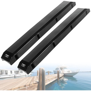 OCEANBROAD Dock Piling Bumpers, 48 Inch Marine-Grade Vertical Protection | Dock Bumper Guards for Deck, Marine-Grade PVC Guards for Posts & Pilings, with Stainless Steel Hardware, Easy Installation(Black)
