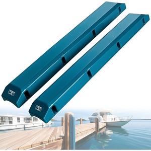 OCEANBROAD Dock Piling Bumpers, 48 Inch Marine-Grade Vertical Protection | Dock Bumper Guards for Deck, Marine-Grade PVC Guards for Posts & Pilings, with Stainless Steel Hardware, Easy Installation(Ocean Blue)