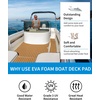 OCEANBROAD CNC Cut Boat Flooring Diamond Pattern Self-Adhesive EVA Decking(Brown with White Lines)