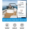 OCEANBROAD CNC Cut Boat Flooring Diamond Pattern Self-Adhesive EVA Decking(Camel Brown with Black Lines)
